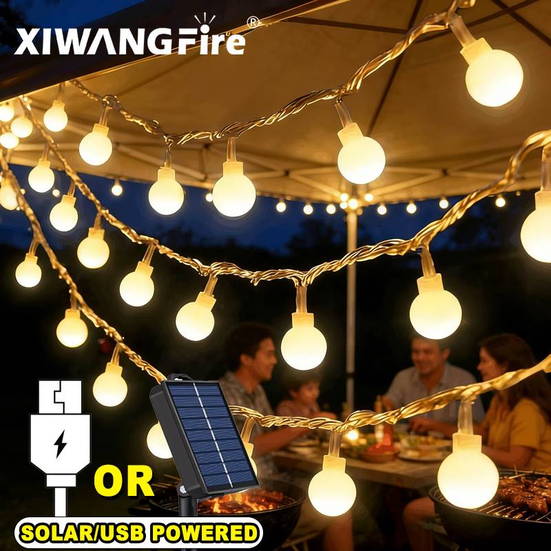 Outdoor Lighting Diy - أضواء خيطية تعمل بالطاقة الشمسية/USB/البطارية بطول