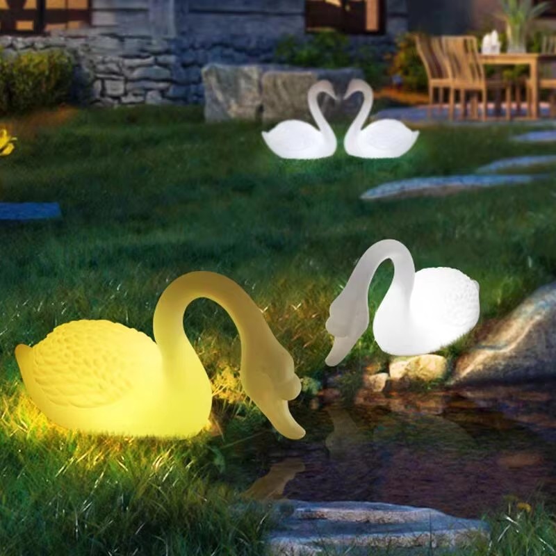 Outdoor Lighting Diy - زينة البجع المضيئة المقاومة للماء للاستخدام
