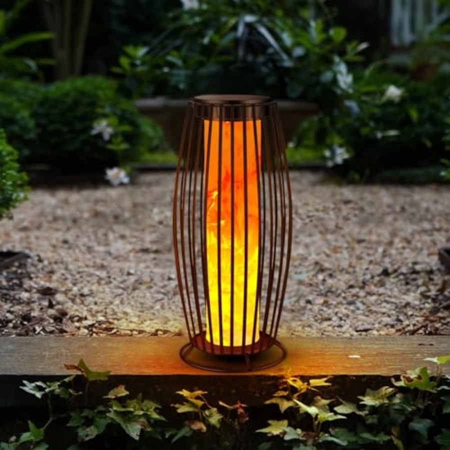 Outdoor Lighting Lanterns - مصباح أرضي شمسي خارجي بتأثير اللهب