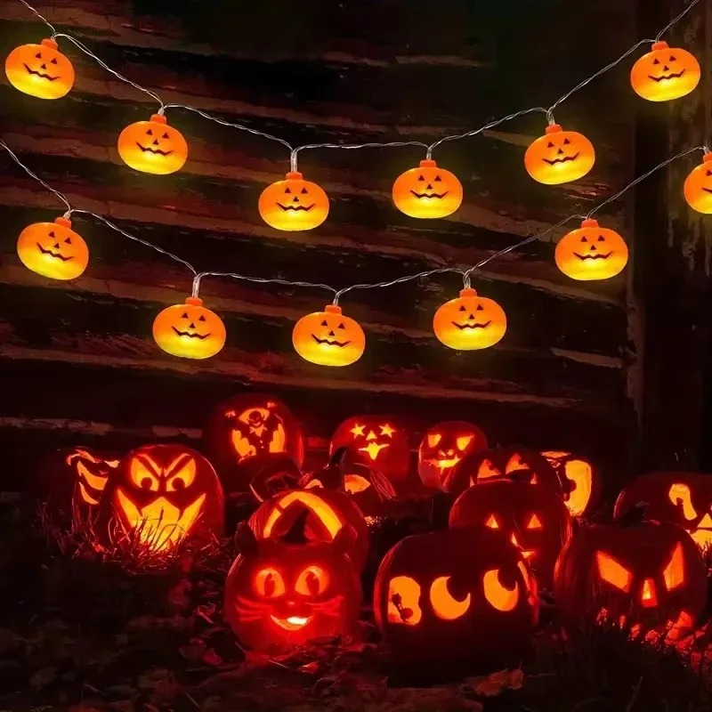 Outdoor Lighting Lanterns - أضواء زينة الهالوين على شكل اليقطين،
