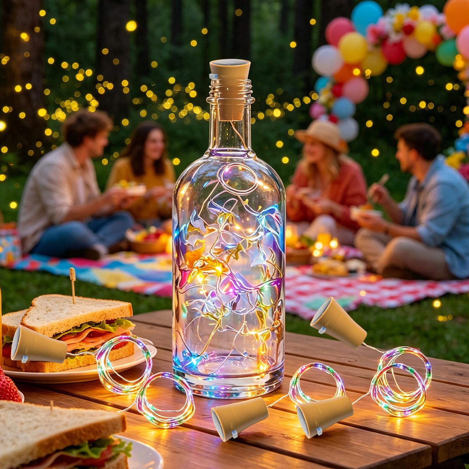 أضواء زجاجات النبيذ الشمسية LE - مراجعة Outdoor Lighting Diy وسعره