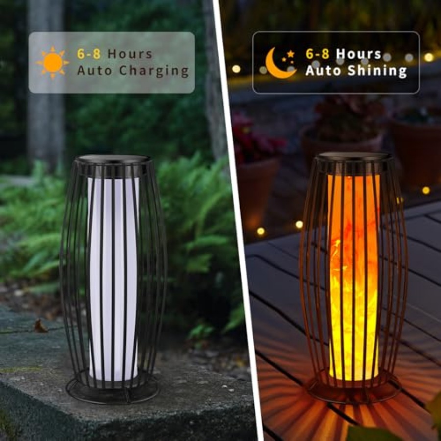 مصباح أرضي شمسي خارجي بتأثير ا - مراجعة Outdoor Lighting Lanterns وسعره