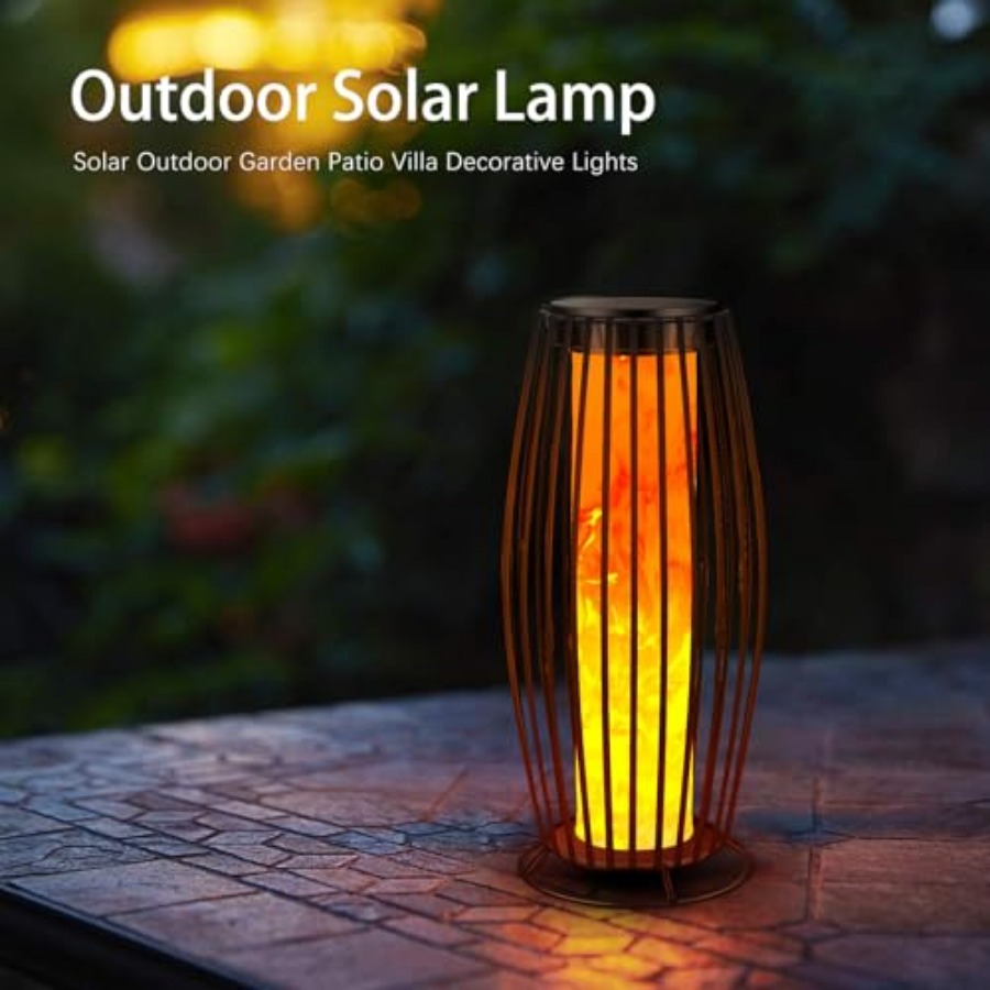 مصباح أرضي شمسي خارجي بتأثير ا - مراجعة Outdoor Lighting Lanterns وسعره