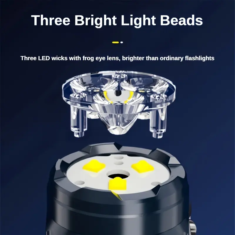 مصباح يدوي صغير 3LED مع مشبك ق - مراجعة Outdoor Lighting Diy وسعره