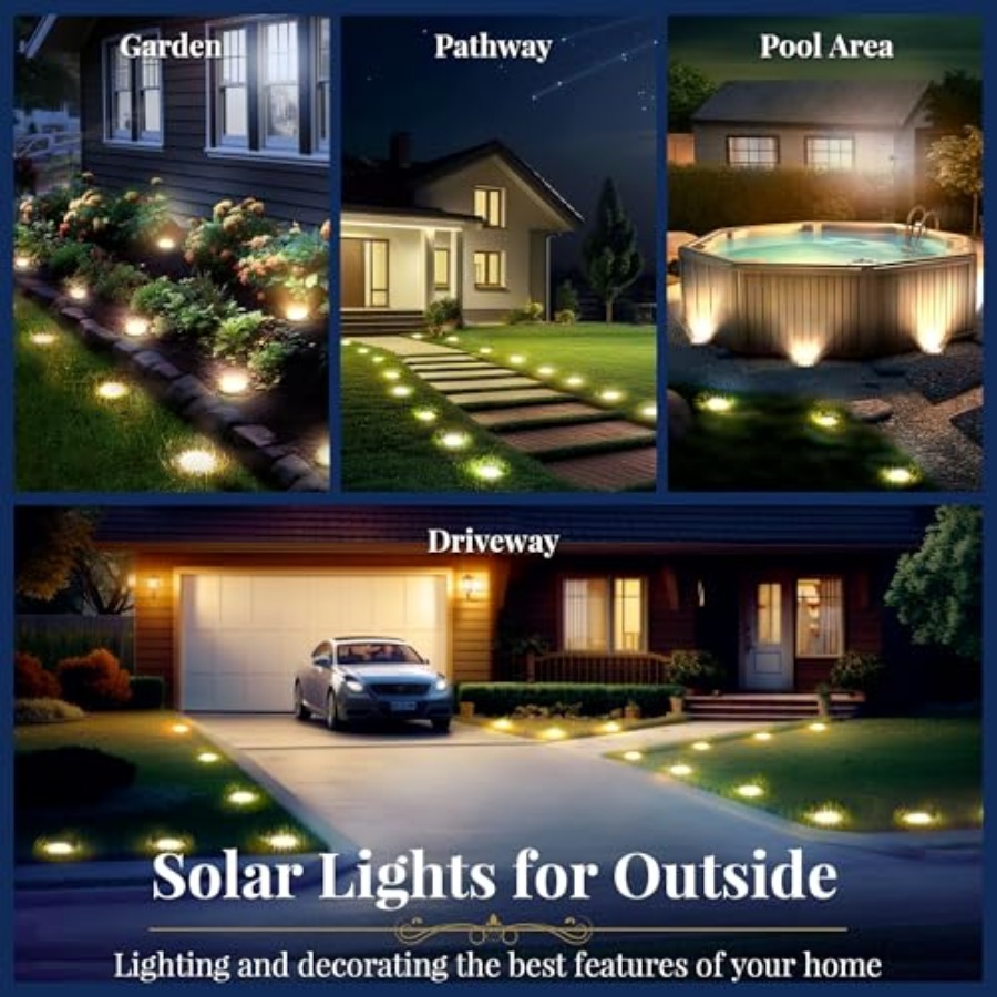 أضواء أرضية تعمل بالطاقة الشمس - مراجعة Outdoor Lighting Driveway وسعره